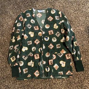 Women’s long leave button up scrub top